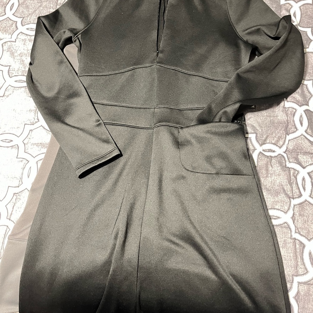 Athleta Cassidy Ponte Zip Long Sleeve Dress Charcoal Size M